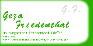 geza friedenthal business card